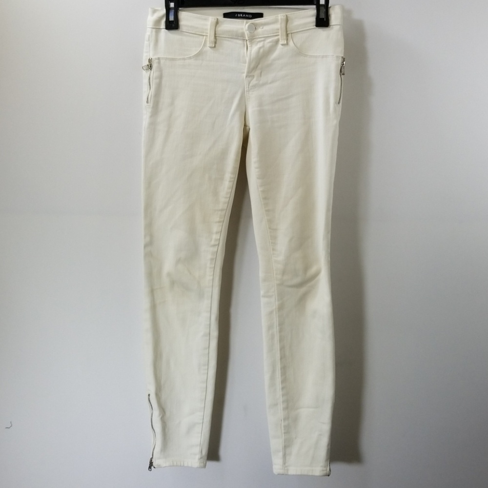 J Brand White Zipper Ankle Jeans Size 24